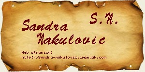 Sandra Nakulović vizit kartica